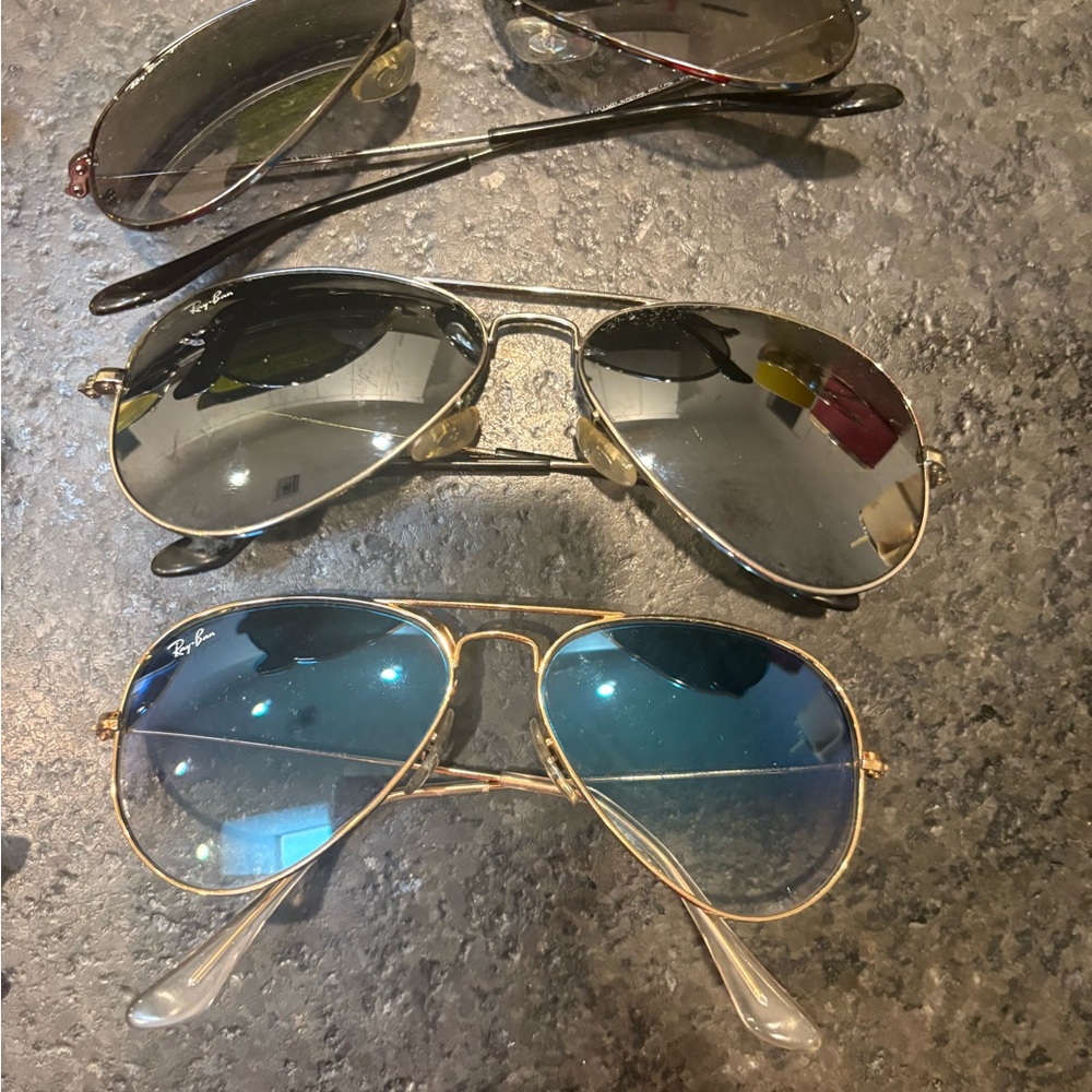 Ray-Ban Black and Blue Aviator Sunglasses
